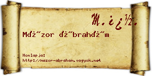 Mázor Ábrahám névjegykártya