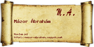 Mázor Ábrahám névjegykártya