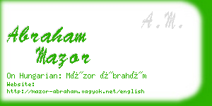 abraham mazor business card